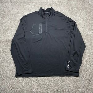 RLX Ralph Lauren Mens 2XL XXL Black Half Zip Pullover Long Sleeve Athletic Shirt